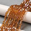 Transparent Electroplate Glass Beads Strands EGLA-A039-T3mm-B28-4