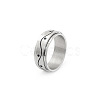 Wave Pattern 304 Stainless Steel Rotating Finger Rings Rotating Cuff Rings WG71EDB-05-1