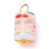 Column Handmade Millefiori Glass Lampwork Charms X-PALLOY-JF00552-2