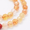 Faceted Natural Agate Beads Strands G-F561-6mm-D09-3