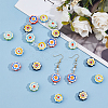 20Pcs 4 Colors Handmade Porcelain Flower Beads PORC-HS0001-05-5