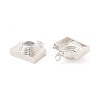 Brass Micro Pave Clear Cubic Zirconia Pendants ZIRC-P098-12P-2