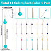 15Pairs 15 Colors Iron & 201 Stainless Steel Dangle Earring Findings EJEW-SC0010-92-2