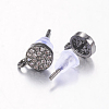 Brass Micro Pave Cubic Zirconia Stud Earring Findings ZIRC-E132-11B-B-2
