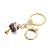 Fortune Cat Porcelain Pendant Keychain KEYC-G064-03H-2