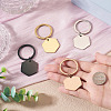 4Pcs 4 Styles Stainless Steel Keychains KEYC-TA0004-81B-5