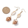 304 Stainless Steel Shell Shape Dangle Earrings EJEW-JE06265-03-3