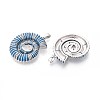 Brass Micro Pave Clear Cubic Zirconia Enamel Pendants KK-T071-28P-01-2