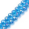 Electroplate Transparent Glass Beads Strands EGLA-N002-34B-D04-1