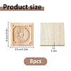 Square Wood Carved Floral Decorative Blocks WOOD-WH0124-160B-2