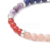 Natural Mixed Gemstone Round Beaded Stretch Bracelets BJEW-JB09399-3