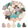 50Pcs 5 Colors Alloy Enamel Pendants ENAM-OC0001-19-1