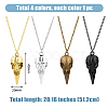4Pcs 4 Colors Alloy Pendant Necklaces Set NJEW-FI0001-53-2