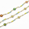 Handmade Brass Flower Link Chains CHC-F015-26G-2