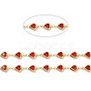 Heart Handmade Brass Glass Link Chains CHC-M024-04G-02-2