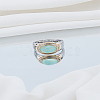 1Pc Oval Brass Cat Eye Finger Rings RJEW-LP0008-25-3