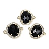 Natural Obsidian Faceted Oval Links G-B126-01G-01-1