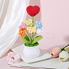 1Pc Hand Knitted Potted Plants Crochet Flower DJEW-SC0001-15D-4