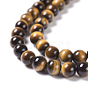 Natural Tiger Eye Round Bead Strands G-L411-07-6mm-5