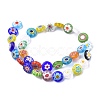 Flat Round Handmade Millefiori Glass Beads X-LK-R004-21-2