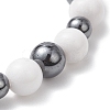 Natural Mashan Jade & Non-Magnetic Synthetic Hematite Beaded Stretch Bracelets for Women BJEW-JB13138-4