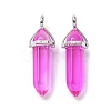 Faceted Bullet Glass Pointed Pendants KK-E282-01P-01-2