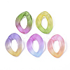 Spray Painted Two Tone Transparent Acrylic Linking Rings X-OACR-S036-001A-N-2