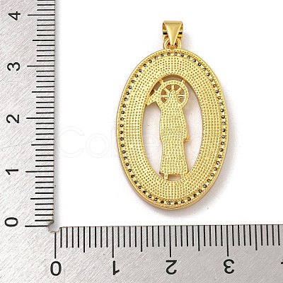 Rack Plating Brass Micro Pave Cubic Zirconia Pendants KK-I718-09G-B-1