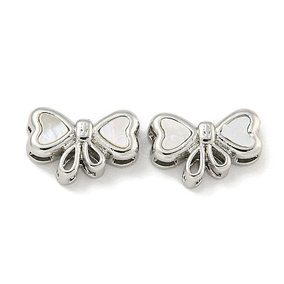 Brass Pave Shell Bowknot Multi-Strand Links KK-Q820-18P-1
