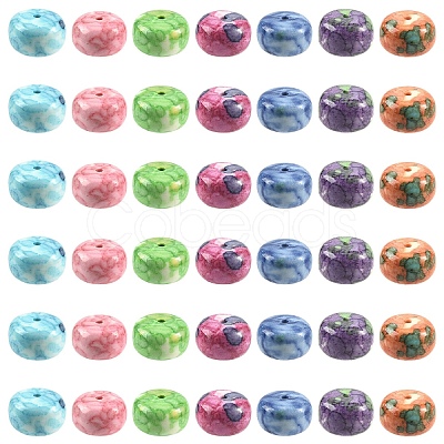 70Pcs 7 Colors Dyed Synthetic Riverstone Beads G-YW0002-99-1