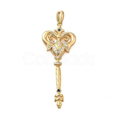 Brass Micro Pave Cubic Zirconia Big Pendants X1-KK-B147-04G-07-1