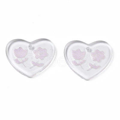 Transparent Resin Pendants RESI-N030-001E-1