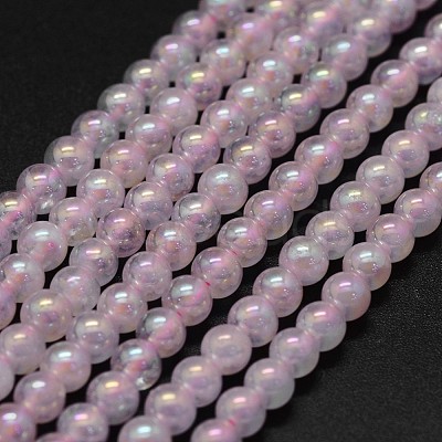 Electroplated Natural Rose Quartz Beads Strands G-K285-06-4mm-1