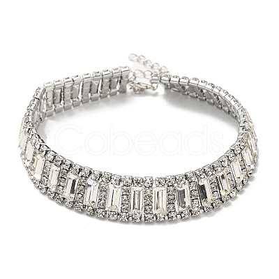 Crystal Rhinestone Choker Necklaces NJEW-L176-01P-1