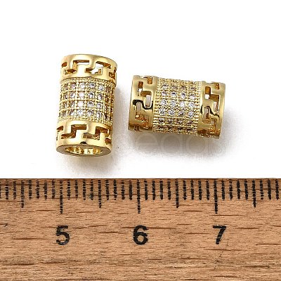 Brass Micro Pave Clear Cubic Zirconia European Beads LS-ZIRC-I070-071G-1