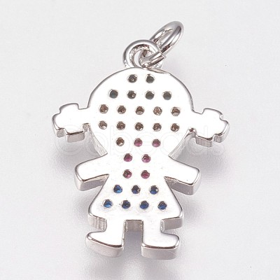 Brass Micro Pave Cubic Zirconia Pendants KK-I614-062-1