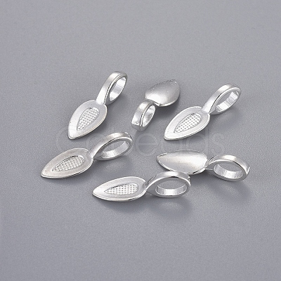 Tibetan Style Alloy Glue-on Flat Pad Bails X-TIBEP-AB3348Y-S-1