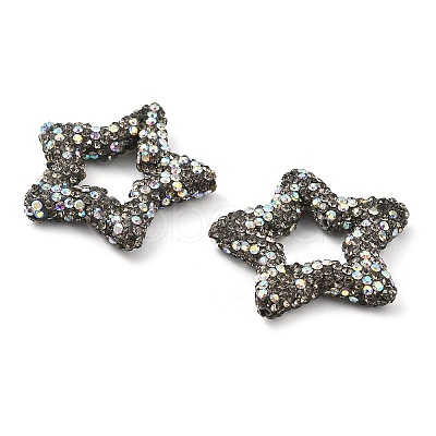 Star Shape Polymer Clay Rhinestone Beads CLAY-NH0001-06-1