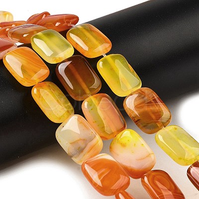 Natural Striped Agate/Banded Agate Beads Strands G-B137-B01-01I-1