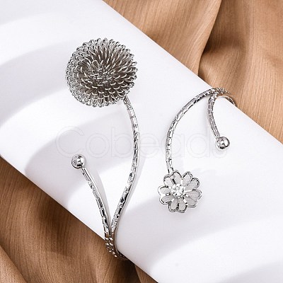PincushionAlloy Arm Cuff Bangles for Girl Women LS-AJEW-A063-01B-P-1