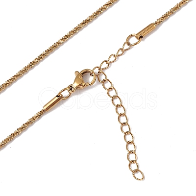 Ion Plating(IP) 304 Stainless Steel Bone Rope Chain Necklace for Women NJEW-I121-01A-G-1