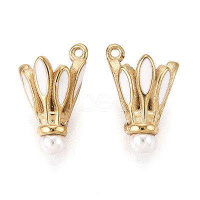304 Stainless Steel Enamel Badminton Charms STAS-T072-10G-1