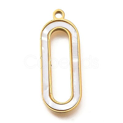 Hollow Oval 304 Stainless Steel Pendants STAS-Q348-05G-1