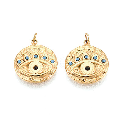 304 Stainless Steel Pave Rhinestone Pendants STAS-T069-72-1