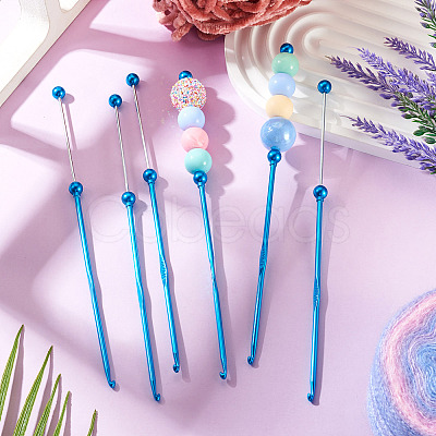 4Pcs DIY Alloy Beadable Crochet Hooks AJEW-TA0003-50E-1
