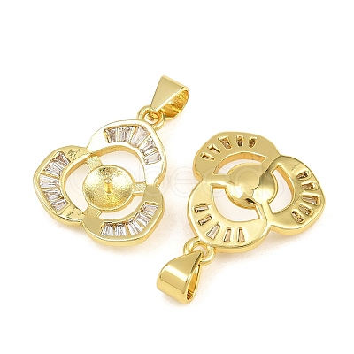 Brass Micro Pave Clear Cubic Zirconia Peg Bails Pin Pendants KK-CBA6A75-06G-1