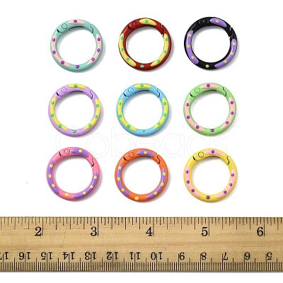 14Pcs Spray Painted Alloy Spring Gate Rings FIND-FS0004-58-1