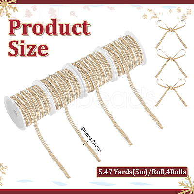 Jute Ribbons SRIB-WH0011-451B-1