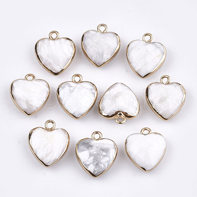 Electroplate Natural Howlite Pendants X-G-T112-03J-1