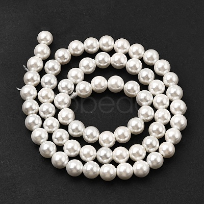 Electroplated Shell Pearl Beads Strands BSHE-K017-6mm-1
